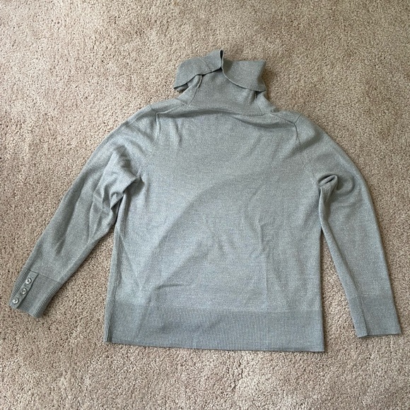 Talbots Merino Wool Turtleneck Sweater, Silver, Size M - Picture 6 of 6